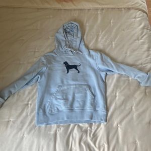 Black dog light blue hoodie